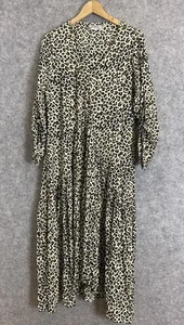 Unbranded Women's boho roll tab sleeve design animal maxi dress OS/10-14 (595 - Picture 1 of 5