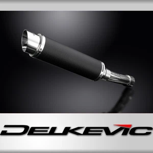 Kawasaki ER5 1996-2007 350mm Round Carbon Exhaust Silencer Can Kit - Picture 1 of 4