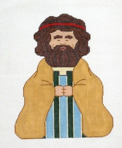 Hand Painted Needlepoint Canvas "Joseph" Christmas Nativity - Signed Maran  - Picture 1 of 2