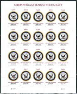 Mint US Army, Navy, & Marines 250th Anniv Pane of 20 Forever Stamps Scott# 6004 - Picture 1 of 1