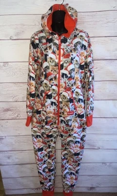 Mono Pijama Tipsy Elves Para Mujer Maullido Catmus Gatos Bolsillos Con Capucha M Foto 1 de 4