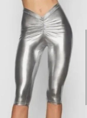 NUEVO CON ETIQUETAS SKIMS Pantalón Metálico Natación Cintura en V Talla Grande Níquel Foto 1 de 4