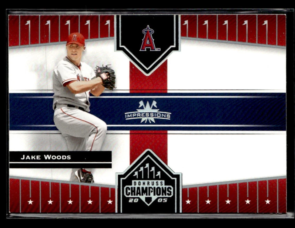 2005 Donruss Champions #376 Jake Woods Impressions Card Los Angeles Angels - Image 1 of 2