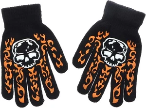 Soft Black Knit Gloves For Big Kids and Teens, Stretch Gripper Design Gloves - Picture 1 of 4