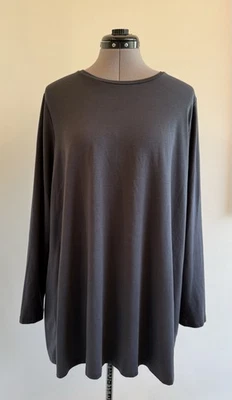 Eileen Fisher Tencel  Jersey Long Sleeve Tunic Top Gray Size Large Foto 1 de 4