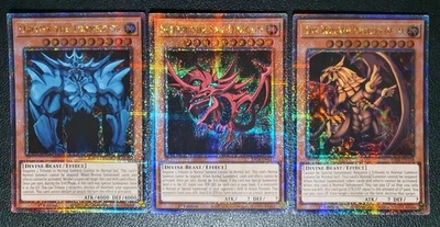 Götterkarten RA04 Quarter Century Secret Rare 1st Ed Slifer Obelisk Ra Yugioh - Bild 1 von 4