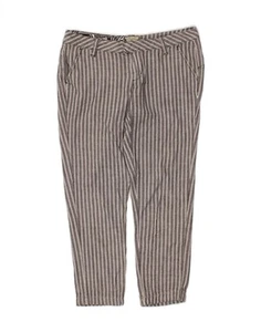 Pantalones chinos VOLCOM para mujer EE. UU. 5 medianos W32 L24 gris algodón a rayas WB05 - Imagen 1 de 3