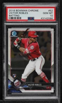 2018 Bowman Chrome Base Victor Robles (Batting) #52 PSA 10 GEM MT Rookie RC - Image 1 of 2