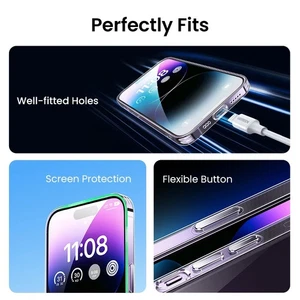 Ugreen Clear Magnetic Protective Anti-collision Phone Case for iPhone 14/14 Pro/ - Picture 1 of 9