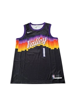 Devin Booker Phoenix Suns City Edition 2021 NBA Finals Jersey Black. SIZE 48 NWT - Picture 1 of 4