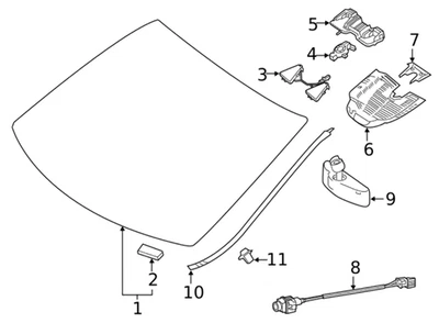 Genuine Mercedes-Benz Front Windshield Glass Assembly (2023-2024) OE 1776707900 Foto 1 de 4