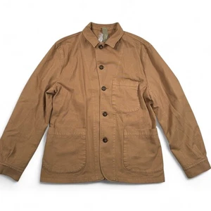 Wallace & Barnes Chore Jacket Mens 40S Brown Cotton Blend Button Front NWT - Picture 1 of 16