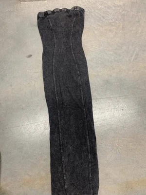 Vestido midi Bijou de pana sin tirantes para mujer mediano negro calce clásico cómodo Foto 1 de 2