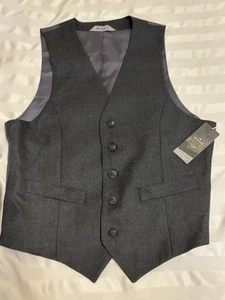 NWT Haggar Tailored Vest Mens Size 38 Slim Fit Dark Gray H26 New - Picture 1 of 8