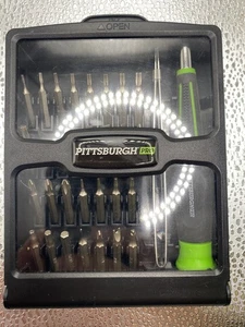 Pittsburgh Pro 32-tlg Schraubendreher Set Pinzette rutschfester Griff chrom 97517 gebraucht - Bild 1 von 8