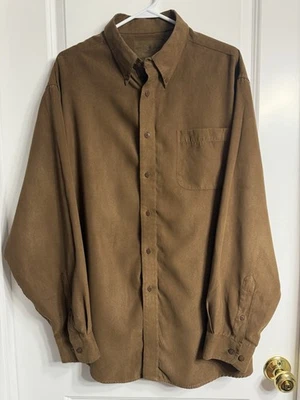 Vintage Duck Head Expedition Men’s XL Brown Polyester Micro-suede Shirt LS - Image 1 of 4