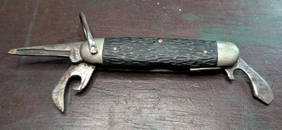 Vintage Imperial folding Pocket Knife Kamp King Scout camping Multi Tool, Broken - Image 1 of 4