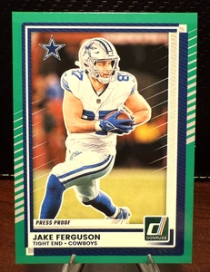 Jake Ferguson Green Press Proof-2025 Panini Donruss #204 Dallas Cowboys NFL - Picture 1 of 2