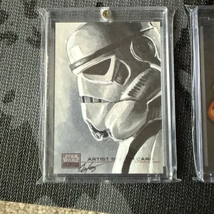 2008 Star Wars Galaxy Sketch Card Stormtrooper Cat Staggs Truly Gorgeous! 1/1 - Picture 1 of 2