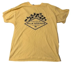 T-shirt Palm Springs California gialla taglia large usata in ottime condizioni - Foto 1 di 5