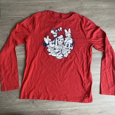 Gap Kids XXL Long Sleeve Red Disney Mickey Mouse and Friends Graphic T-Shirt - Image 1 of 4