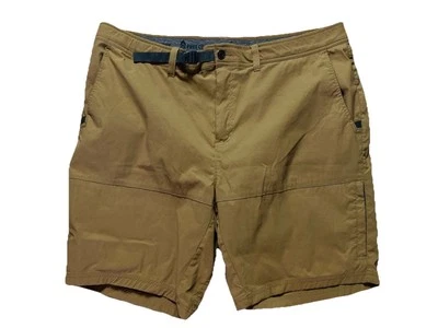 男式尺寸 42 棕色尼龙自由乡村货物远足短裤弹性腰围 — 第 1/4 张图片