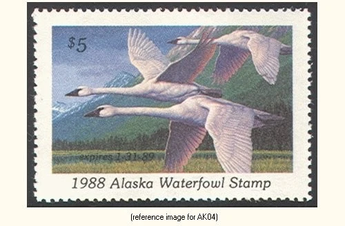 HALFPRICEDUCK Alaska Duck Stamp 1988 $5.00 - Image 1 of 1