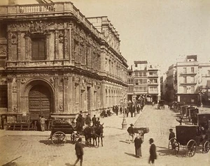 Photographie Vintage, Palais de l'Ayutamento Sevilla, Tirage albuminé circa 1880 - Foto 1 di 2