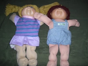 Cabbage Patch Kids Koosas overalls Suspenders Xavier Roberts lot of 2 - Picture 1 of 3