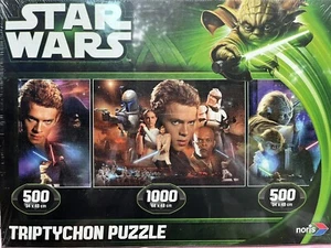 Star Wars 3 Puzzles - Triptychon (500 / 1000 / 500 Teile) von Noris NEU - Bild 1 von 2