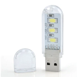 1x USB 3 LED Bright Night Portable Light Lamp Gadgets For PC Laptop Reading Lamp - Picture 1 of 12