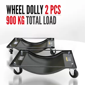 Wheel Dolly 2 Pcs, PU Castors Vehicle Positioning Jack 900 kg Car Dollies Mover - Picture 1 of 7