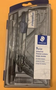 New Staedtler 9 Piece Math Set 550 60S9-2 Factory Sealed - Picture 1 of 3