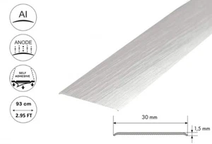 DOOR FLOOR THRESHOLD SELF-ADHESIVE ANODISED ALUMINIUM BAR EDGE TRIM 30mmx930mm - Picture 1 of 7