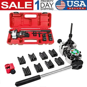 Brake Line Flaring Tool Kit 45° Single Double Bubble Flare for 3/16" 1/4" 5/16" - Foto 1 di 12
