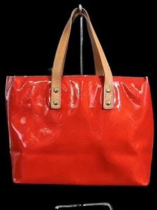 Louis Vuitton Vernis Reade PM Rouge Rot Vachetta Griffe Handtasche Geldbörse Authentisch - Bild 1 von 21