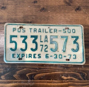 1972 Louisiana 1973 POS Anhänger 500 Nummernschild 533573 - schön! - Bild 1 von 5