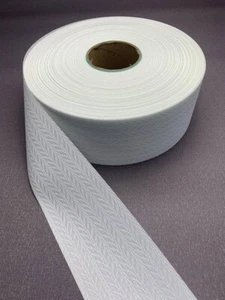 127 mm (5") VERTIKALJALOUSIE STOFF. VOLLE ROLLE. 100M. FEDERGEWEBE WEISS - Bild 1 von 2