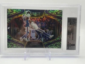 2022 Select Justin Jefferson SNAPSHOTS Snakeskin Prizm Black And Green 1/2 - Picture 1 of 3
