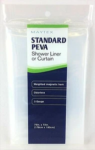 NEW Maytex Opaque Shower Curtain Liner Odorless and Weighted Magnetic Hem - Picture 1 of 2