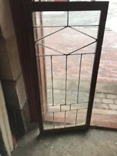 SG 1885 antique leaded glass bookcase Door oak 20.25 x 46.25