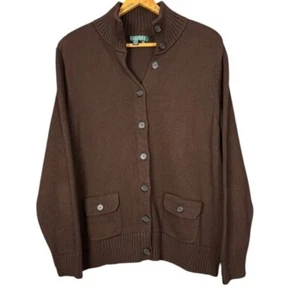 Suéter Cárdigan Lauren Ralph Lauren Mujer, Algodón Tejido Marrón Chocolate - Imagen 1 de 4
