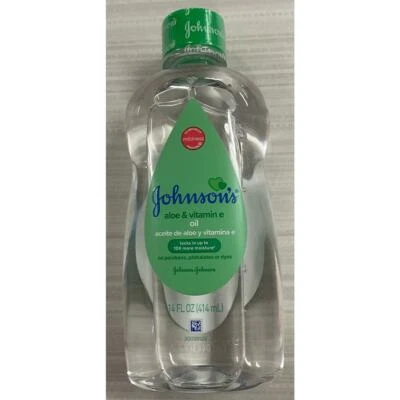 New Sealed Johnson's Aloe & Vitamin E Oil Paraben Dye Free Mild  14FL OZ (414mL) - Image 1 of 4