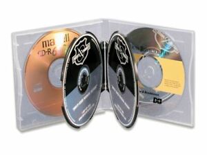 1-PC Clear 6-DISC CD / DVD Poly Case, Easy Release CD Media Organization Durable