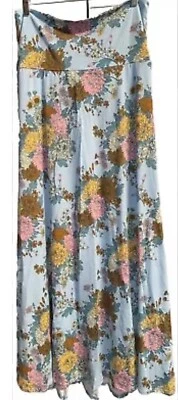 NUEVO Maxi Falda/Vestido Sin Mangas LuLaRoe Mediano Bebé Azul Rosa Marrón Tejido Floral Foto 1 de 4