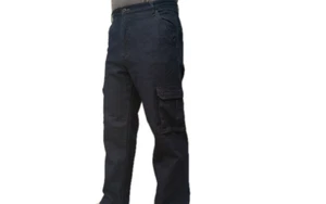 Cargo Jeans Fleece gefüttert Hose Taschen Arbeitskleidung Herrenbekleidung BLAU - Bild 1 von 4