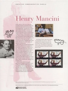 #707 37c Henry Mancini Conductor #3839 USPS Commemorative Stamp Panel - Picture 1 of 1