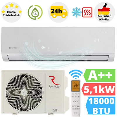 Rotenso Elis Silver Klimaanlage 18000BTU Klimagerät Inverter Klima WLAN 5,1 kW - Bild 1 von 4
