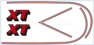 Fuel Tank Decal Set – XT250 ’80 (Red/Black, for White Base Coat, LH + RH) - Picture 1 of 1