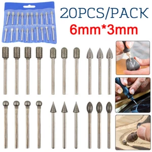 20x HSS Routing Router Grinding Bit Burr Speed Kit For Rotary Dremel Cutter Tool - Picture 1 of 15